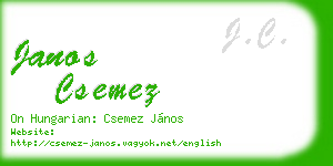 janos csemez business card